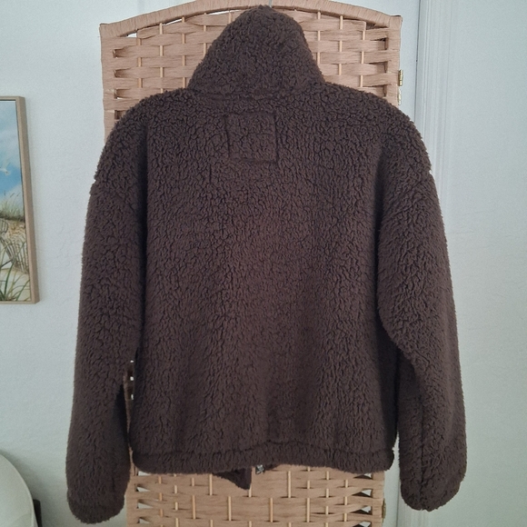 Abercrombie Kids Chocolate Brown Cozy Teddy Jacket Girls 15/16 - Picture 2 of 3